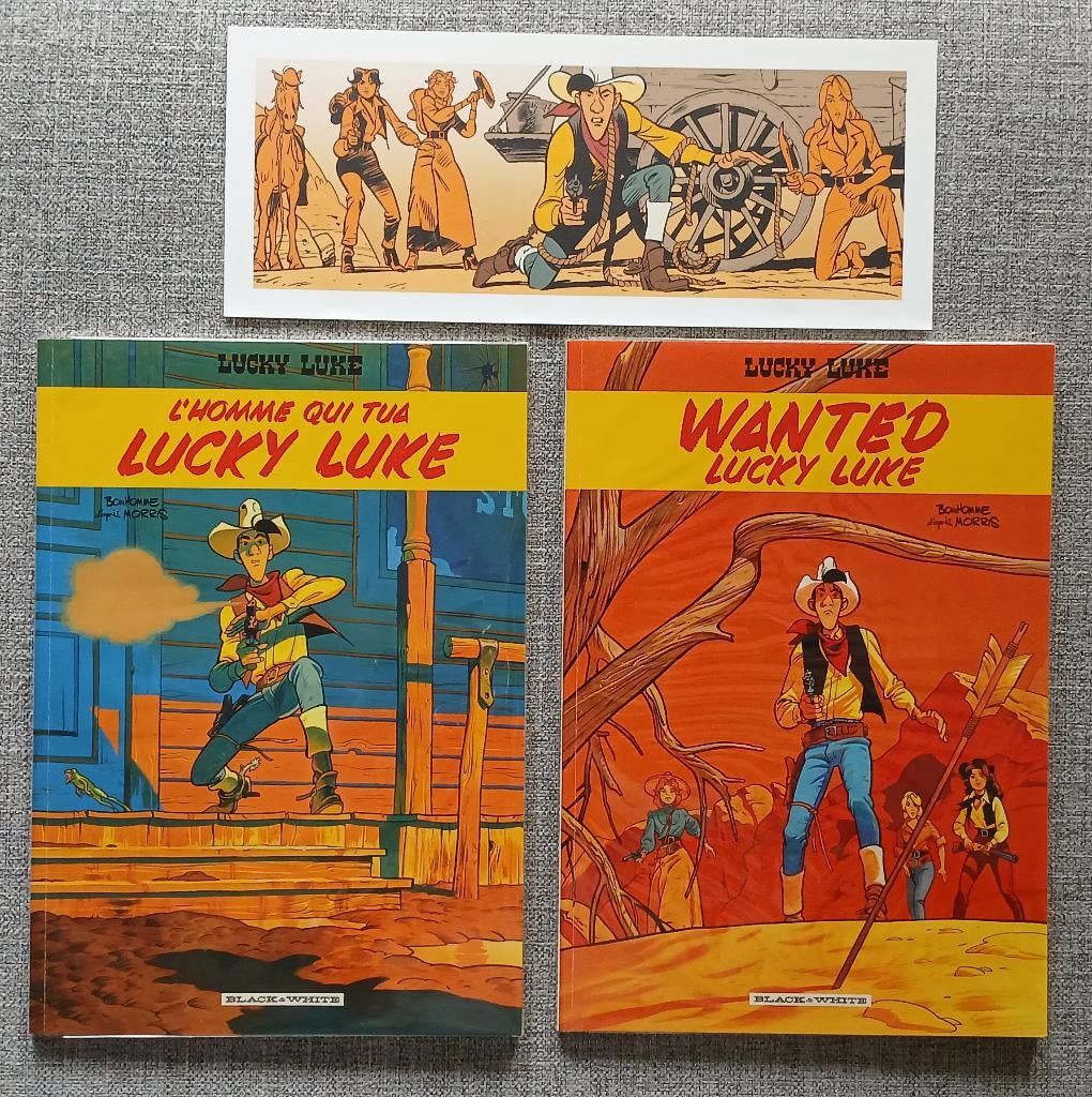 2 BD L'homme qui tua Lucky Luke et Wanted Édition lim num, Nieuw, Ophalen of Verzenden, Bonhomme, Meerdere stripboeken