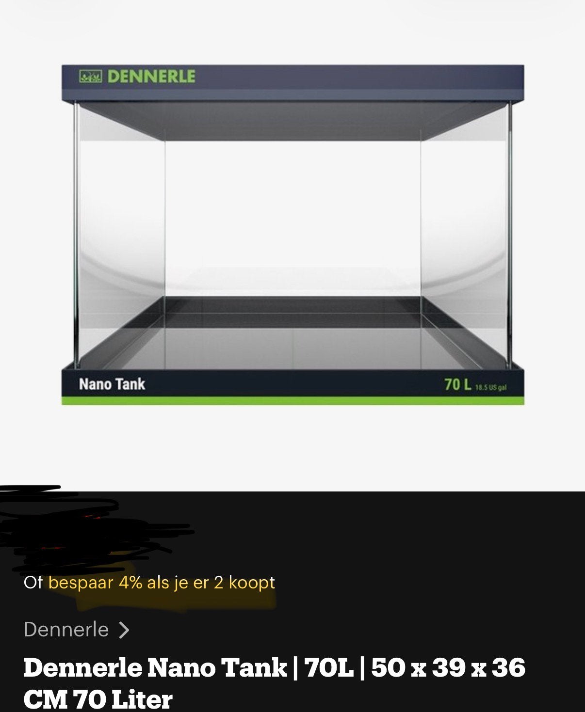 Dennerle aquarium, Dieren en Toebehoren, Ophalen, Zo goed als nieuw, Leeg aquarium, Dennerle