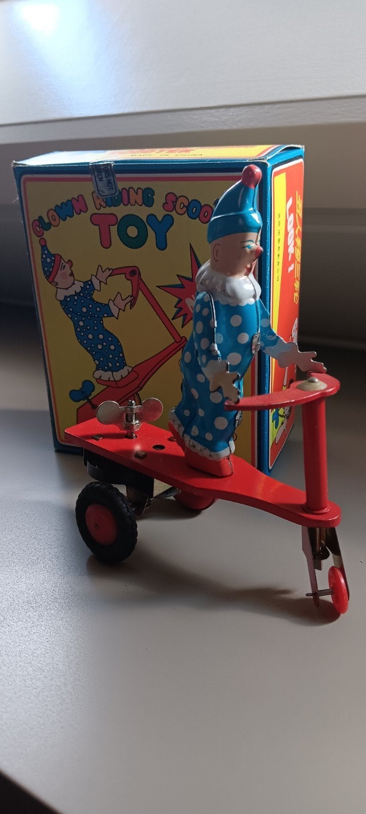 clown à enrouler rétro sur vélo, Antiquités & Art, Antiquités | Jouets, Enlèvement ou Envoi