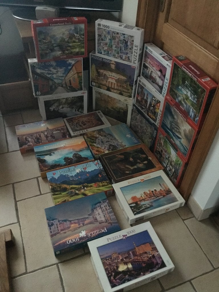 Puzzels 1000 stukjes aan 4 euro per stuk, Ophalen of Verzenden, 500 t/m 1500 stukjes, Gebruikt, Legpuzzel