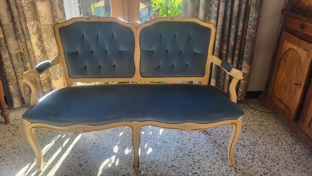 Mooi vintage bankje in Louis XV stijl, Antiek en Kunst, Ophalen