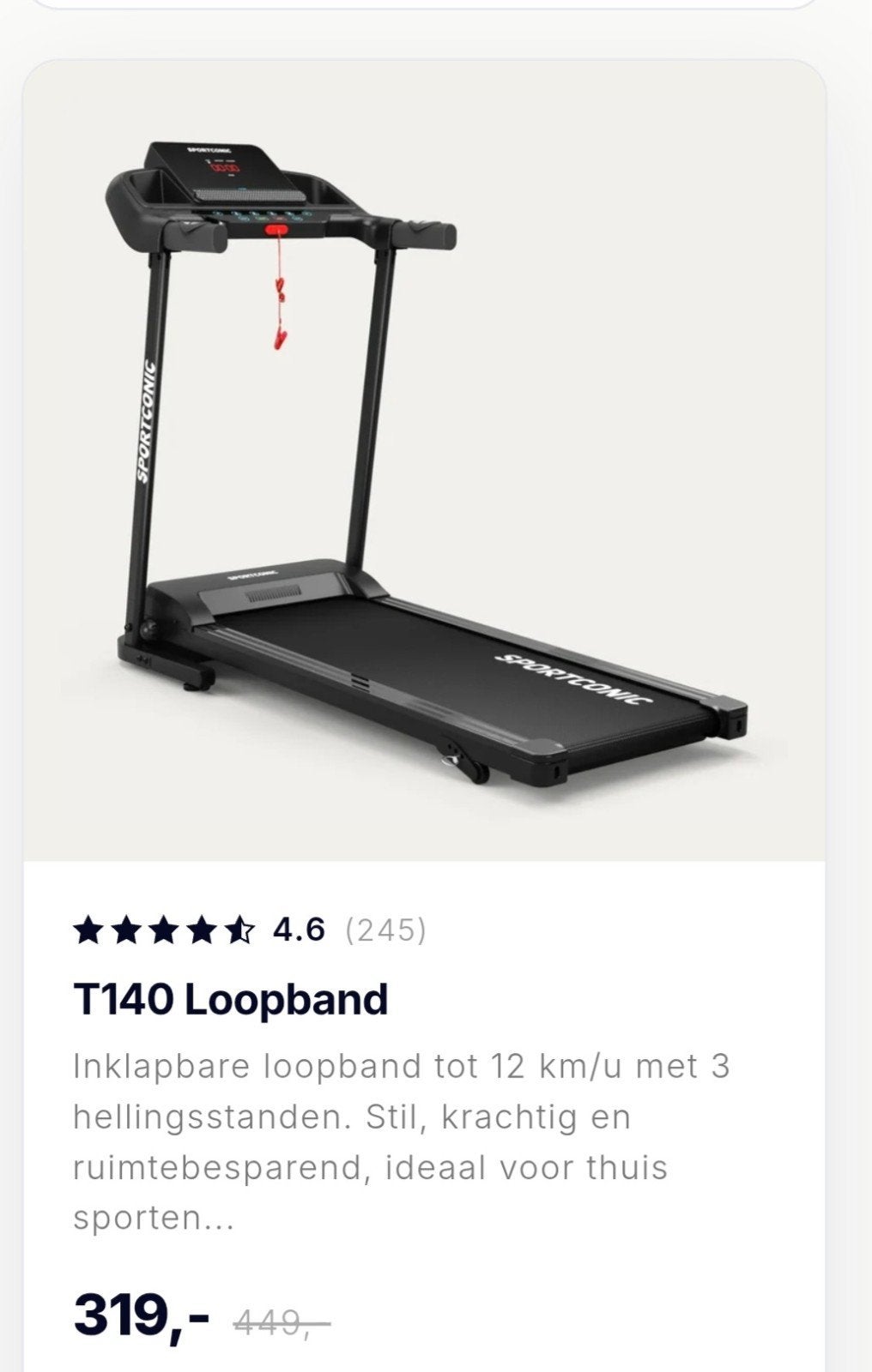 Sportconic loopband T140, Ophalen, Zo goed als nieuw, Loopband