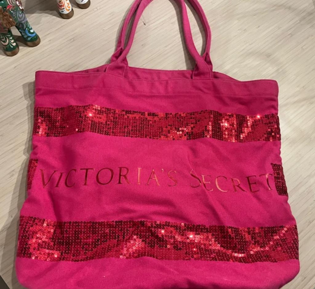 Victoria's Secret groot fuchsia shopper tas, Bijoux, Sacs & Beauté, Enlèvement ou Envoi, Comme neuf, Rose, Shopper