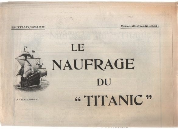 Le naufrage du " TITANIC " ( LE SOIR du 19/2/1998 ), Enlèvement ou Envoi, Amérique du Nord, 20e siècle ou après, Le soir