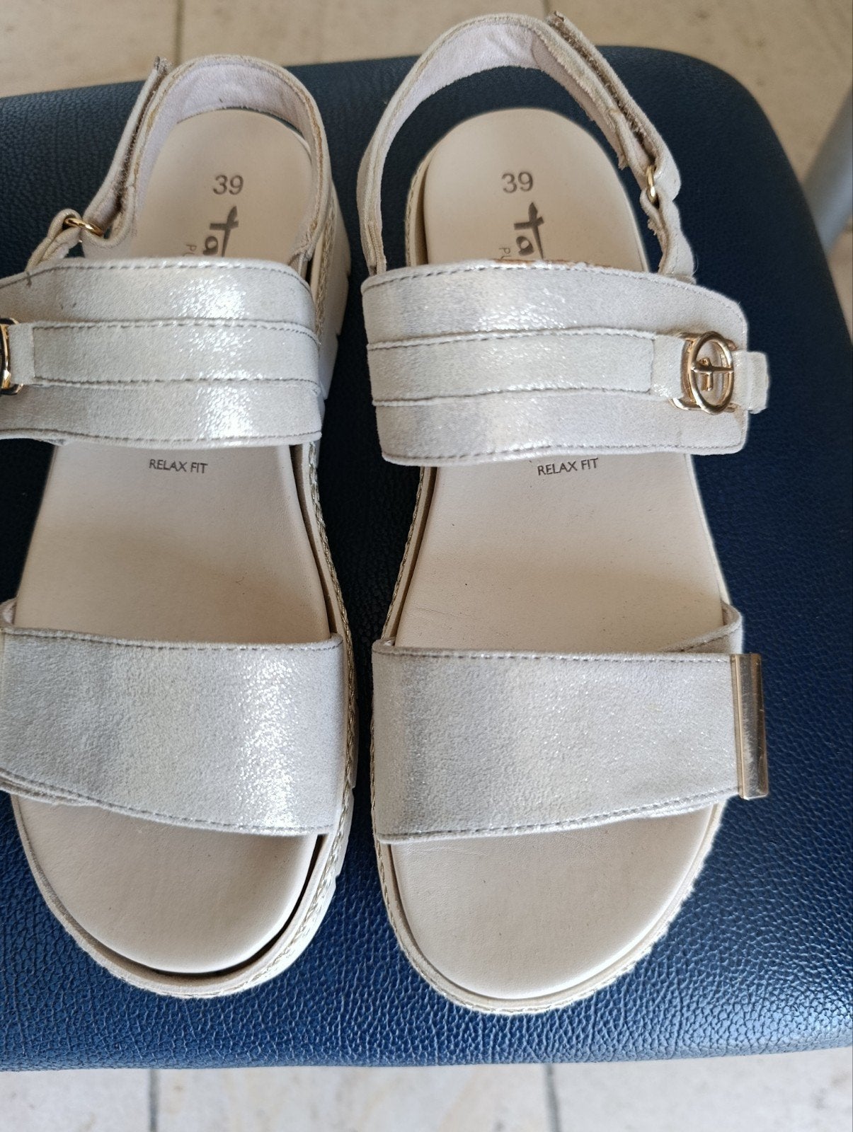 Tamaris, sandalen goudkleurig, maar enkele keren gedragen, Enlèvement
