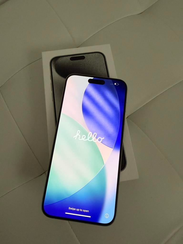 IPhone 15 Pro Max, White Titanium, 512GB, Télécoms, Téléphonie mobile | Apple iPhone, Enlèvement ou Envoi, Comme neuf, IPhone 15