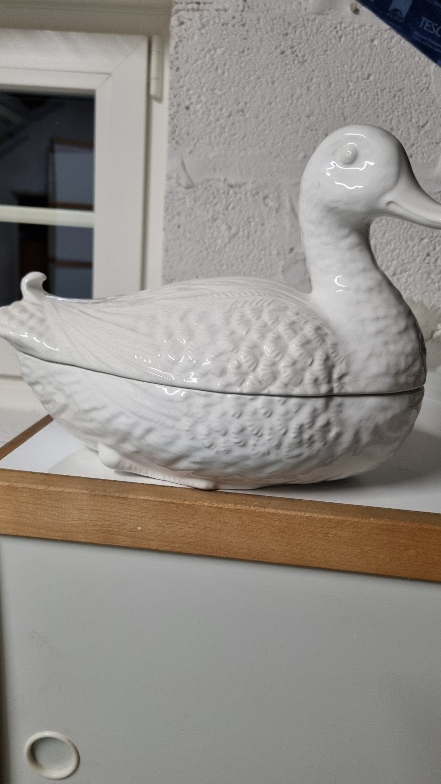 grand canard blanc en céramique, Enlèvement