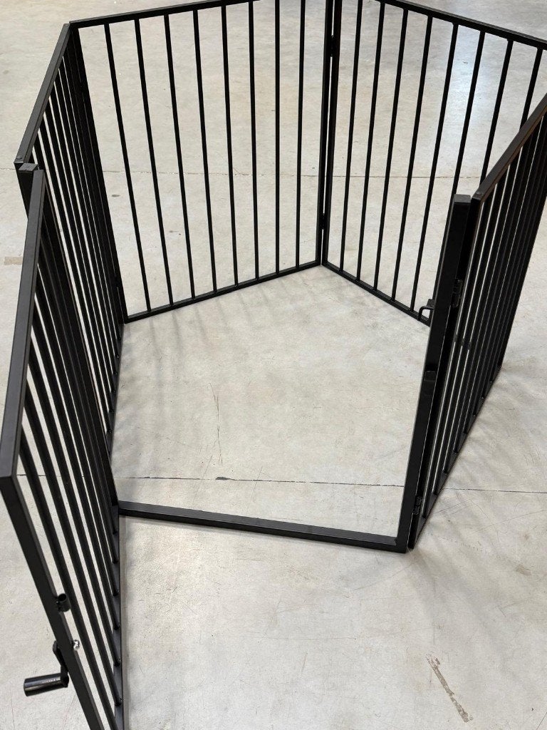 Haardhek Veiligheidshek 5 Panelen 304 cm – Zwart – Nieuw, Enlèvement ou Envoi, Comme neuf, Cheminée sur pied, Autres types