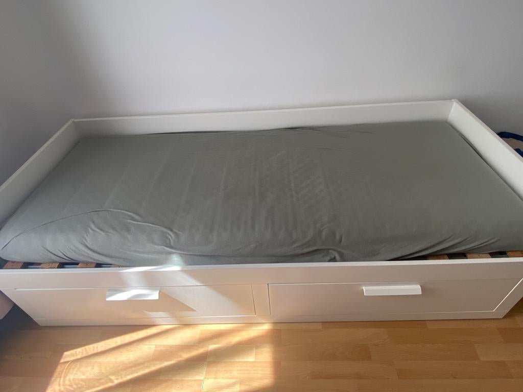 Lit banquette 2 places Ikea 80x200, Huis en Inrichting, Slaapkamer | Bedden, Ophalen, Gebruikt, Eenpersoons, Wit