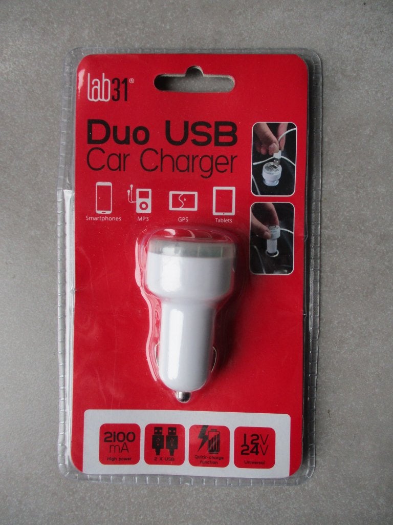 Lab31 duo usb autolader adapter nieuw voor sigaret aansteke, Ophalen of Verzenden, Nieuw