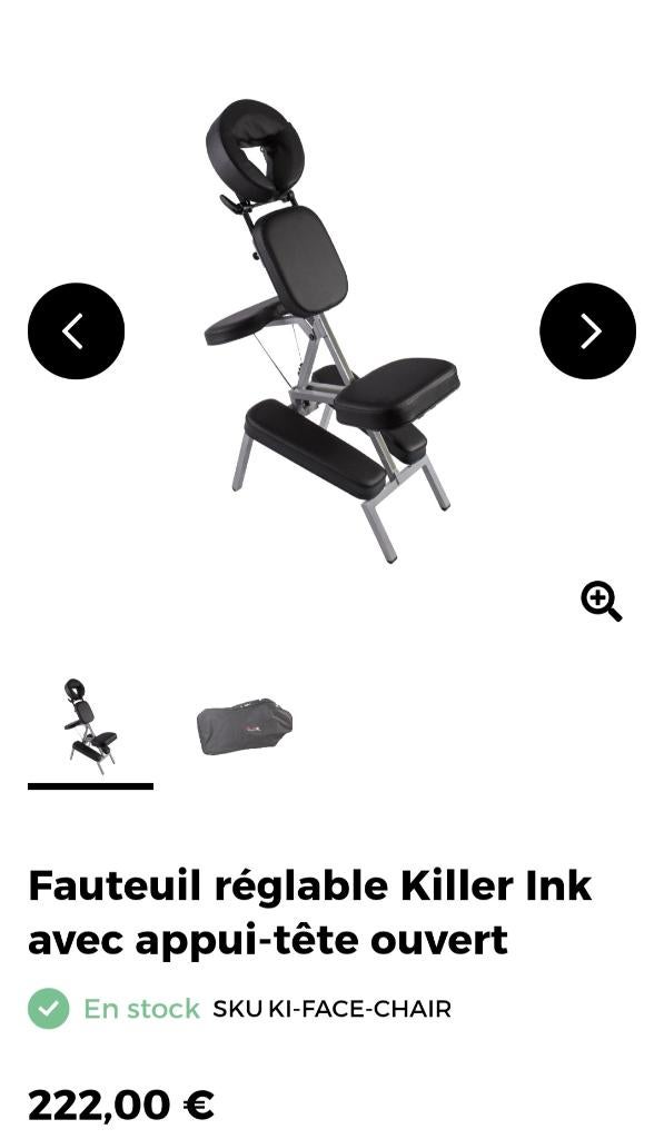 Chaise de massage/tatouage, Enlèvement, Comme neuf, Chaise de massage ou Coussin
