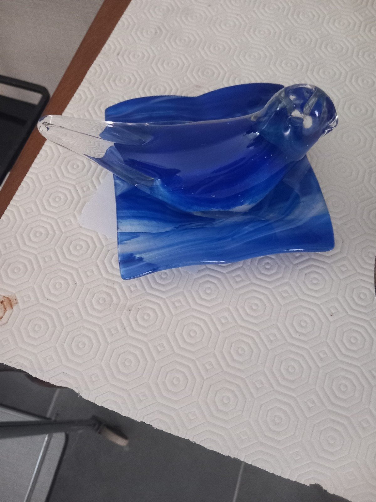 Zeer mooi glas werk schaal en vogel, Antiek en Kunst, Ophalen