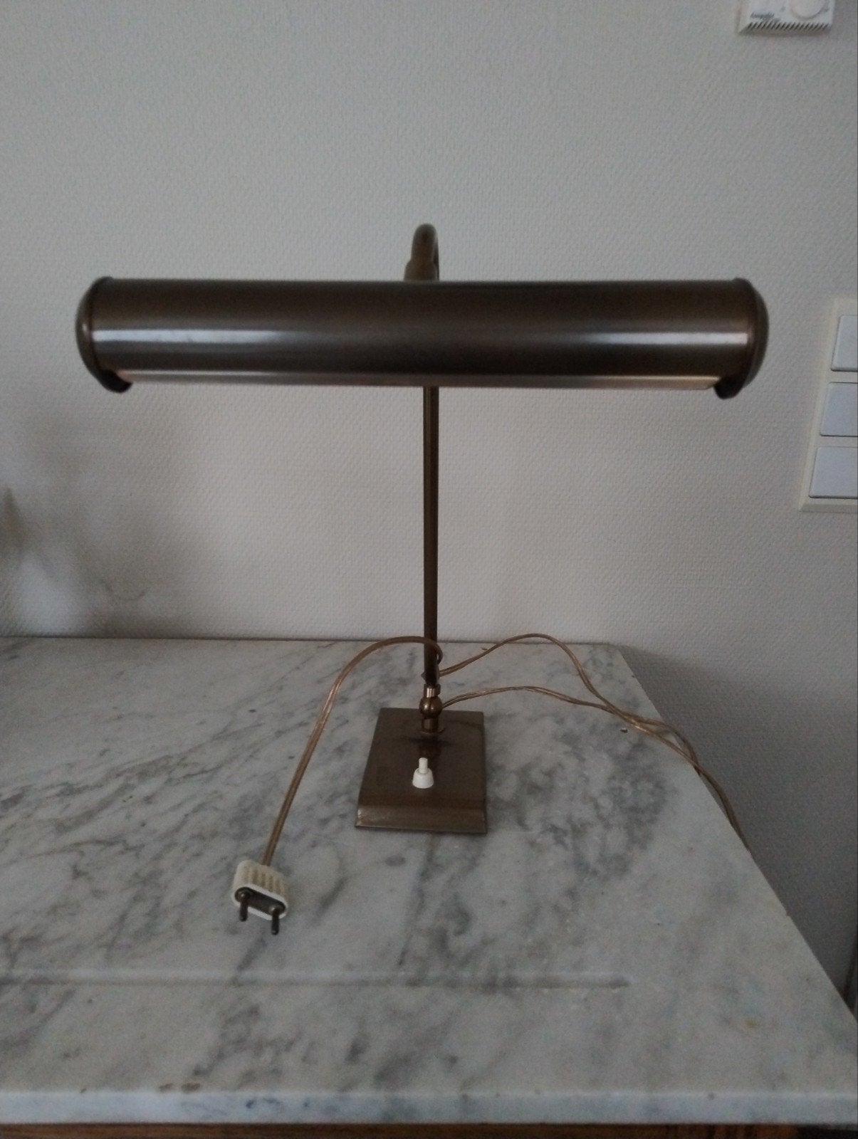 Vintage Messing pianolamp, Ophalen, Gebruikt, Vintage