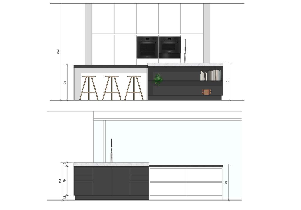 Volledig uitgeruste keuken, Huis en Inrichting, Keuken | Complete keukens, Ophalen, Zwart, Overige typen, Met kookeiland