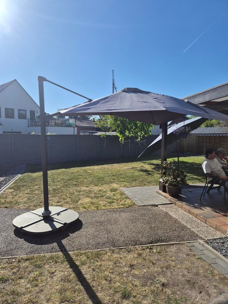 Parasol 3x3 meter grijs GRATIS, Enlèvement