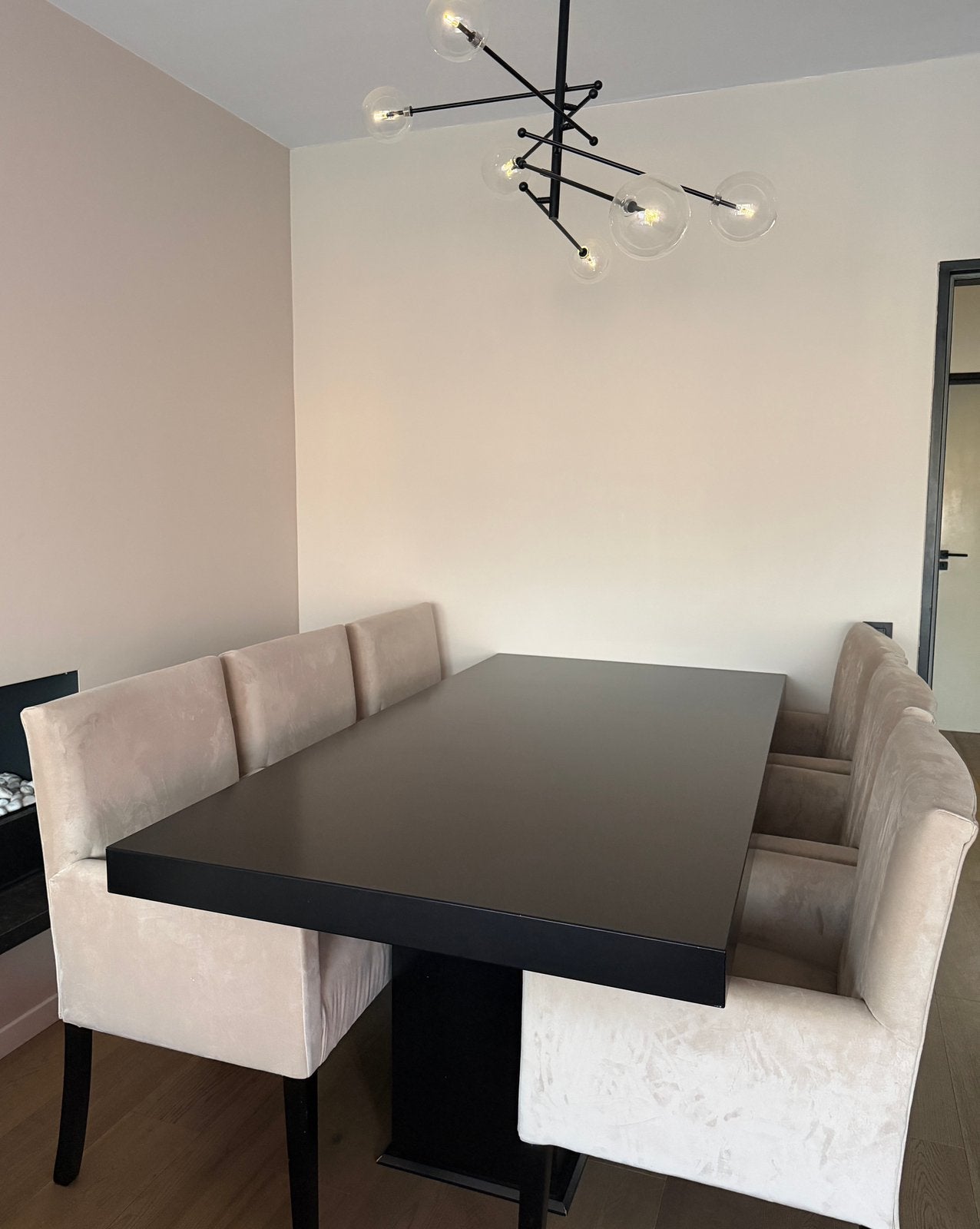 Eettafel met 6 eetkamerstoelen – Eric Kuster-stijl, Huis en Inrichting, Ophalen, Gebruikt