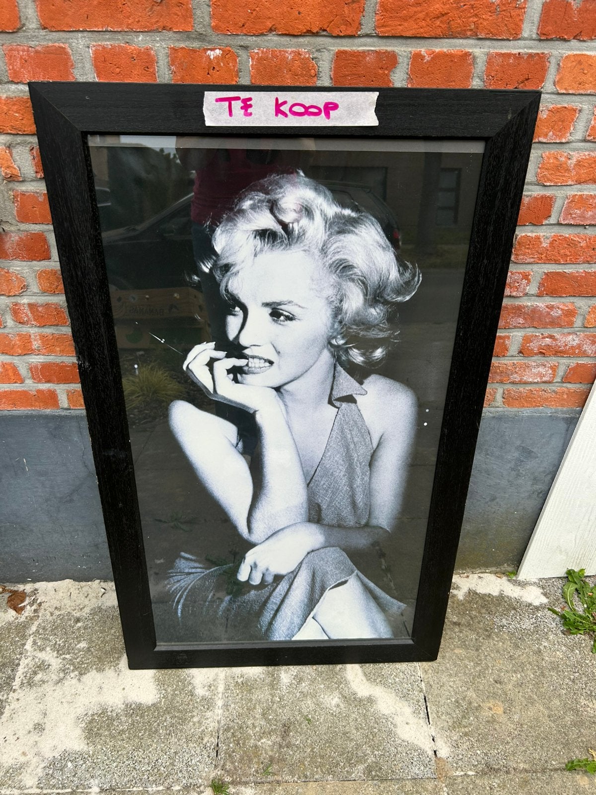 Marilyn Monroe zwarte houten kader, Ophalen, Minder dan 50 cm, Gebruikt, Foto of Poster