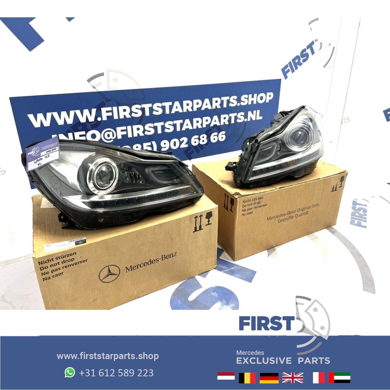 W204 C63 AMG ILS KOPLAMPEN SET LINKS + RECHTS Mercedes C Kla, Utilisé, -, -, Enlèvement ou Envoi