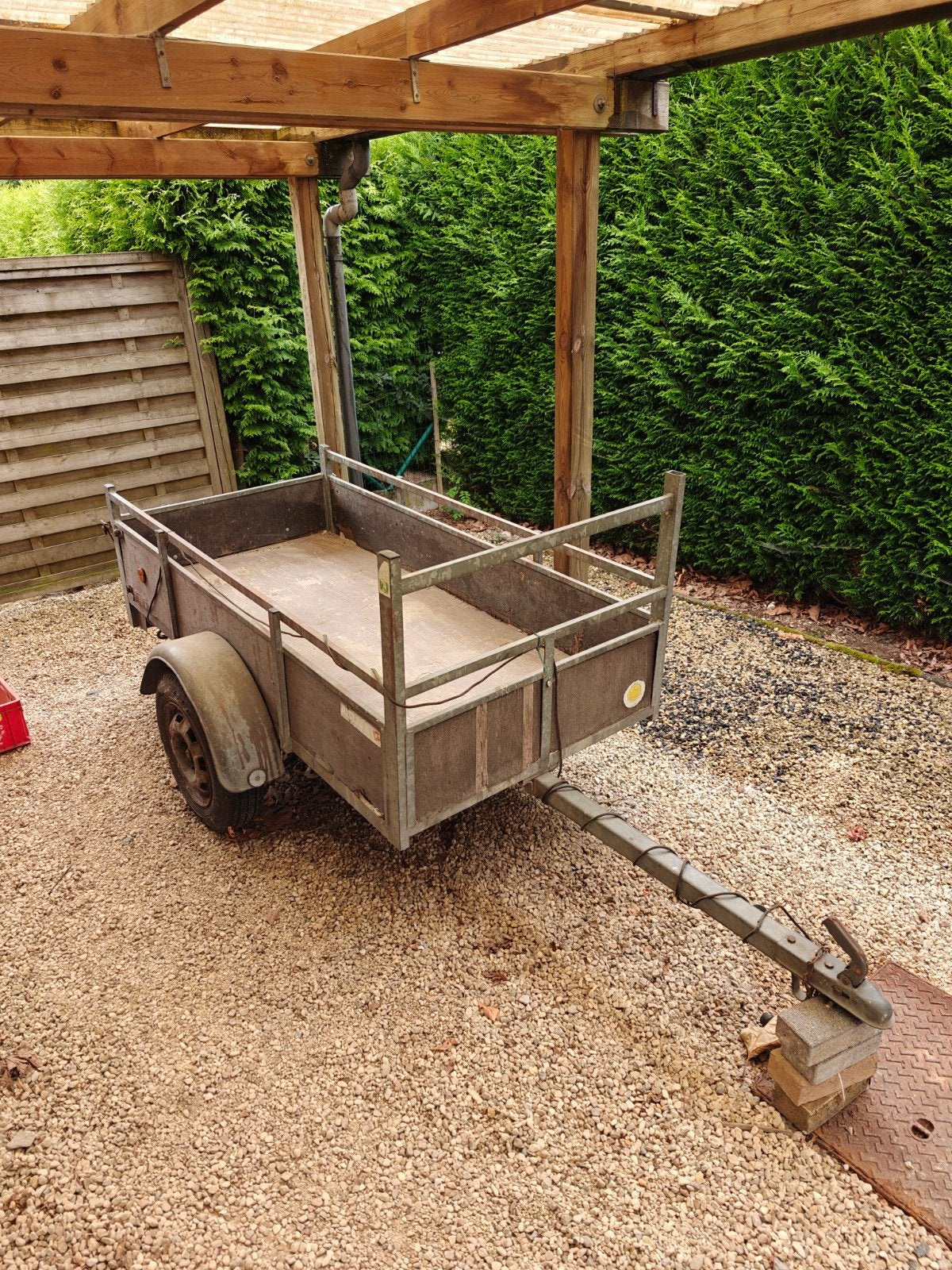 aanhangwagen gegalvaniseerd staal met toebehoren, Ophalen, Gebruikt