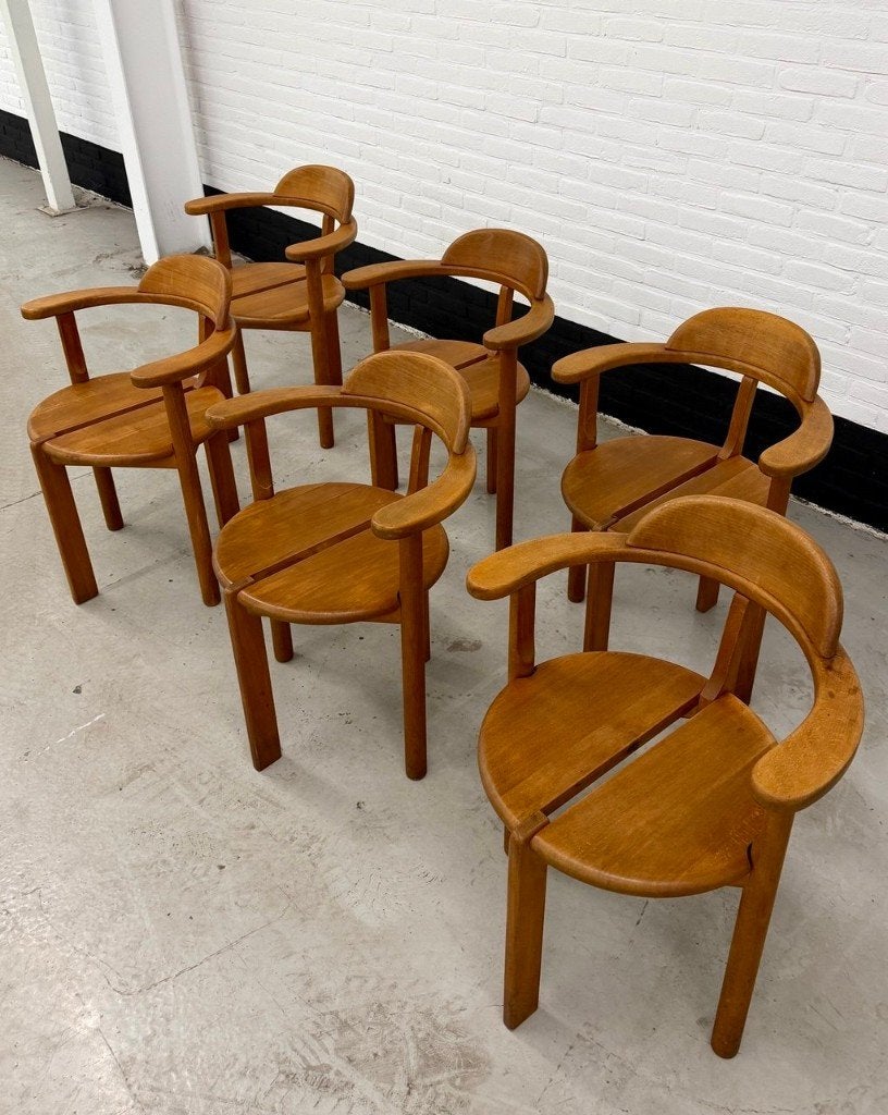 6 x Brahlstorf Design stoelen, jaren 70, Ophalen, Hout, Vijf, Zes of meer stoelen