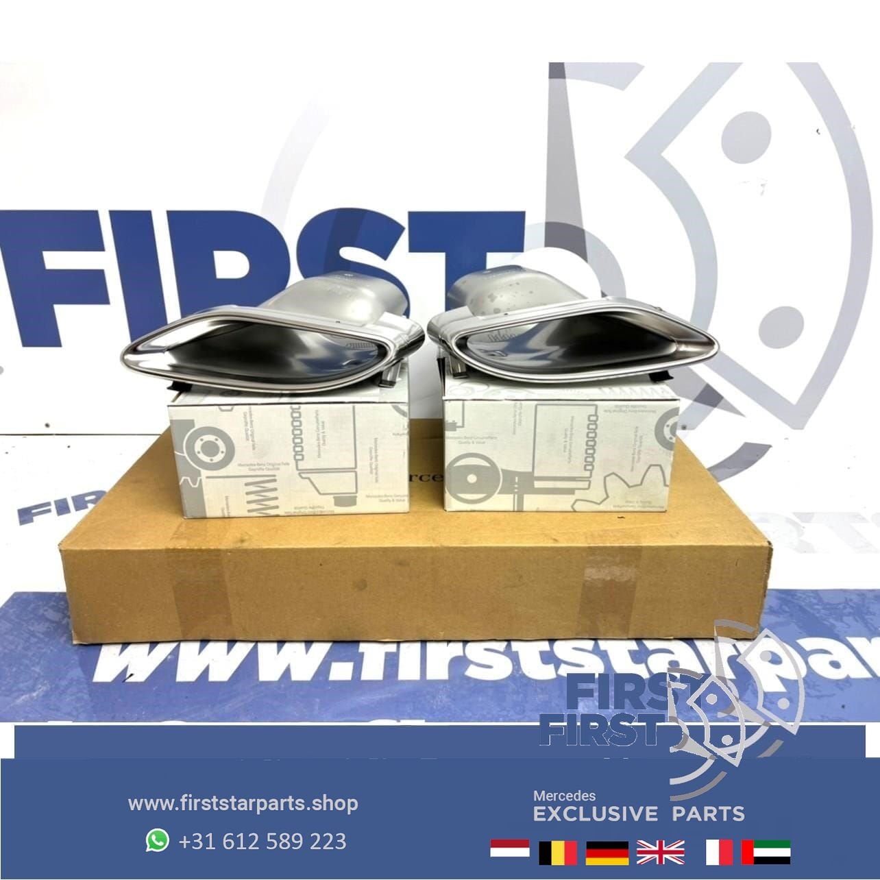 W205 C205 AMG LINE UITLAAT SIERSTUKKEN L/R Mercedes C Klasse, Utilisé, -, -, Enlèvement ou Envoi