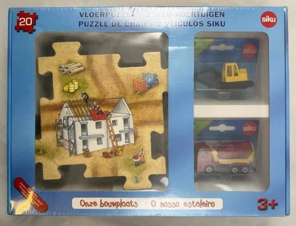 Siku Vloerpuzzel Onze Bouwplaats 20 Stukjes + 2 Siku Nieuw, Kinderen en Baby's, Speelgoed |Speelgoedvoertuigen, Verzenden, Zo goed als nieuw