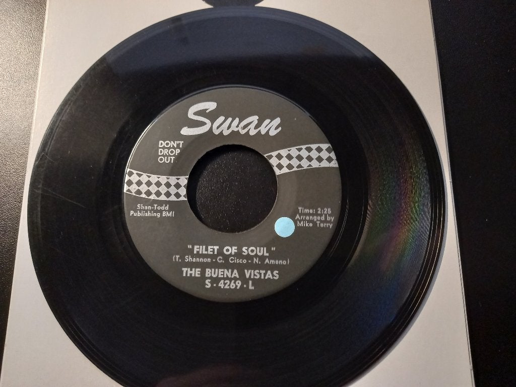 The Buena Vistas‎ — Popcorn Filet Of Soul/Foxy '7, N. Soul, 7 inch, Comme neuf, Housse de protection extérieure, Autres types