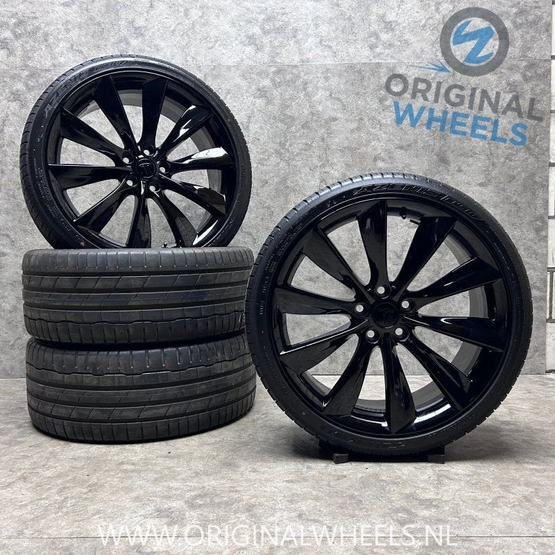 21 inch originele Turbine velgen + zomerbanden Tesla Model S, Auto-onderdelen, -, -, Banden en Velgen, -