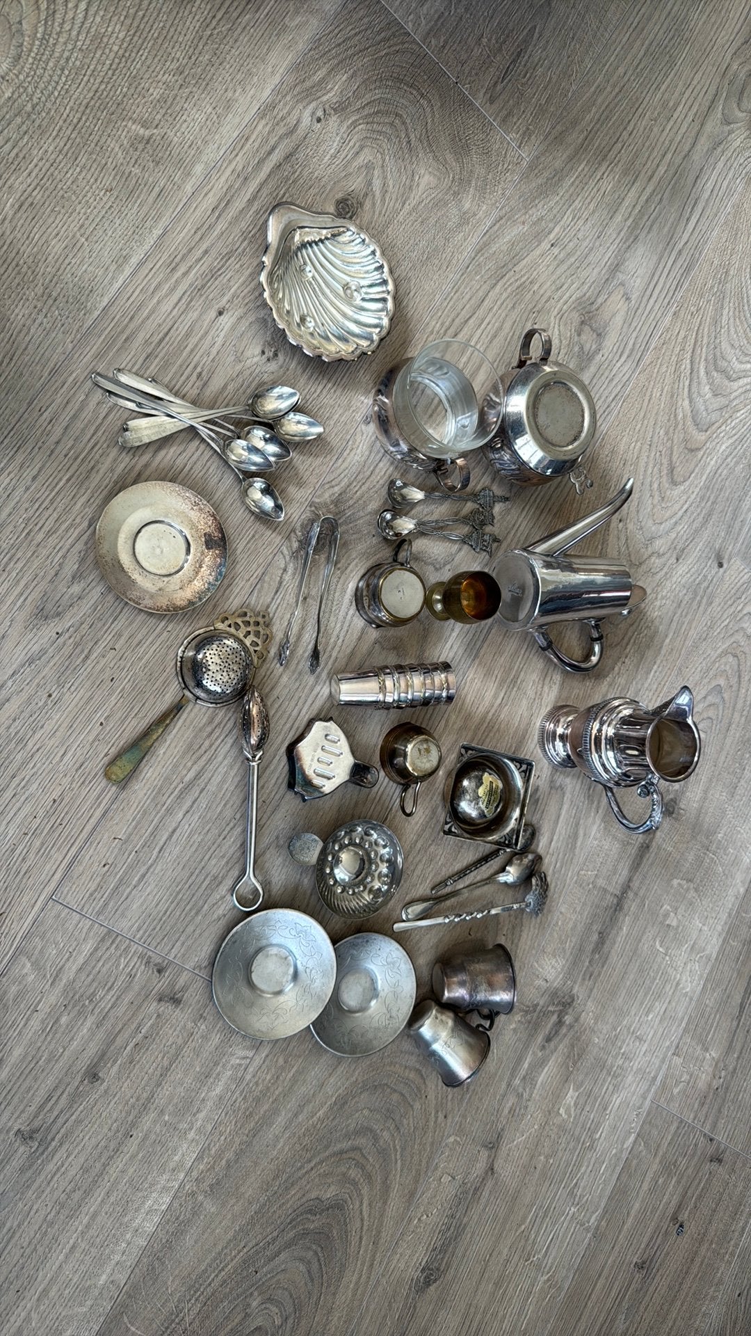 Mooi lot vintage tafelzilver Wiskemann WMF J.Denayer Duralex, Antiquités & Art, Enlèvement ou Envoi, Argent