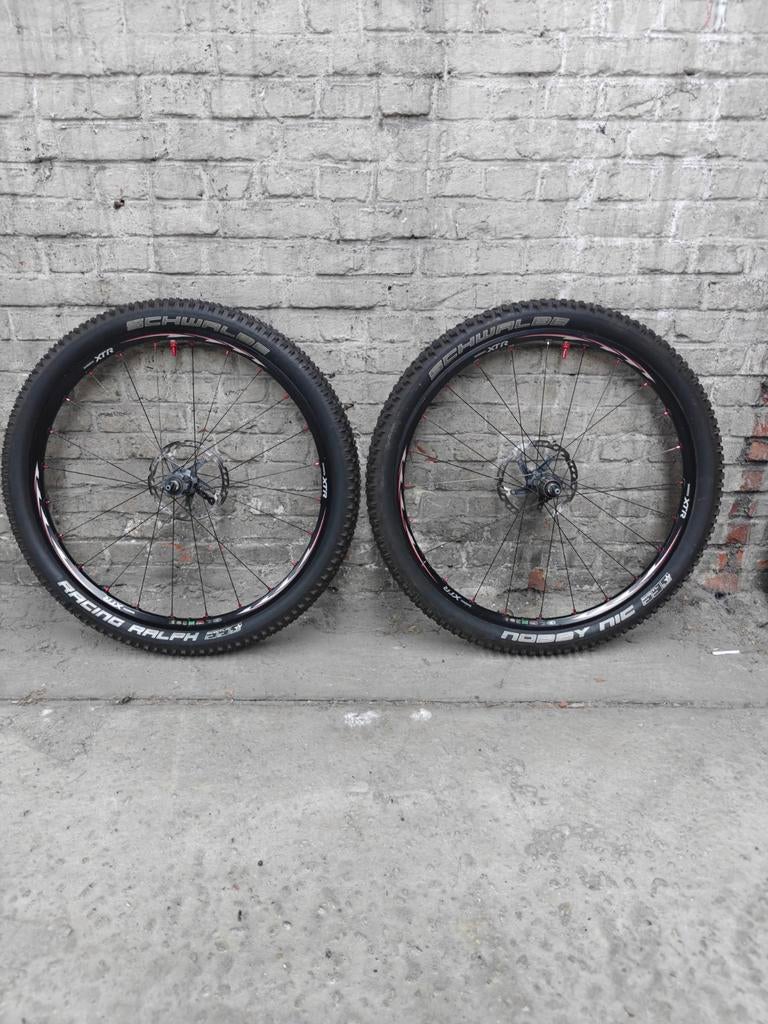 XTR WH-M975 wielset inclusief banden en remschijven, Shimano xtr, Zo goed als nieuw, Aluminium, Mountainbike