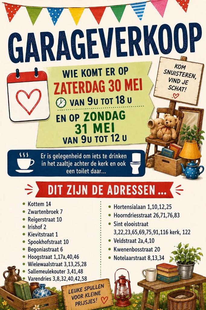 Garageverkoop kwenenbos, Diversen, Ophalen