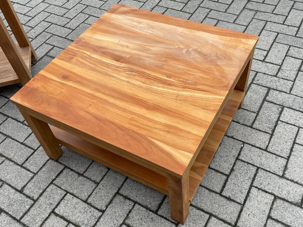 Salontafeltje, Maison & Meubles, Tables | Tables de salon, Teck, 50 à 100 cm, Carré, Enlèvement