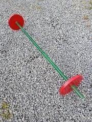 vintage retro jaren 70 stang met gewicht halter 150cm, Sport en Fitness, Fitnessmaterialen, Zo goed als nieuw, Halterset, Armen