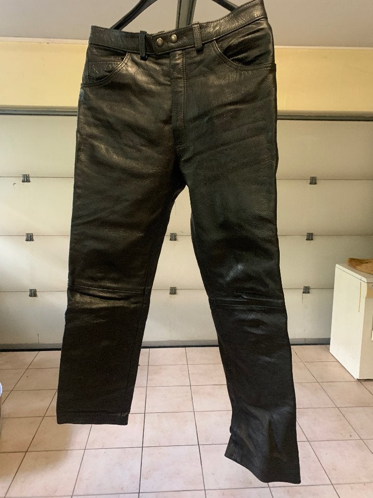 Lederen moterbroek met kevlar maat m, Ophalen