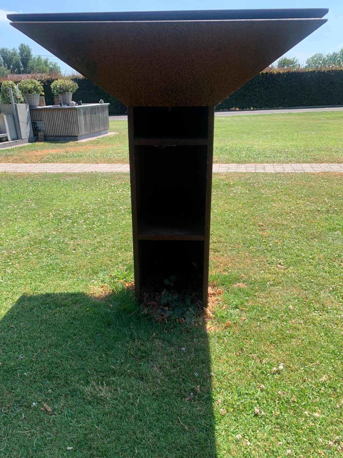 BBQ in cortenstaal, Tuin en Terras, Ophalen, Zo goed als nieuw