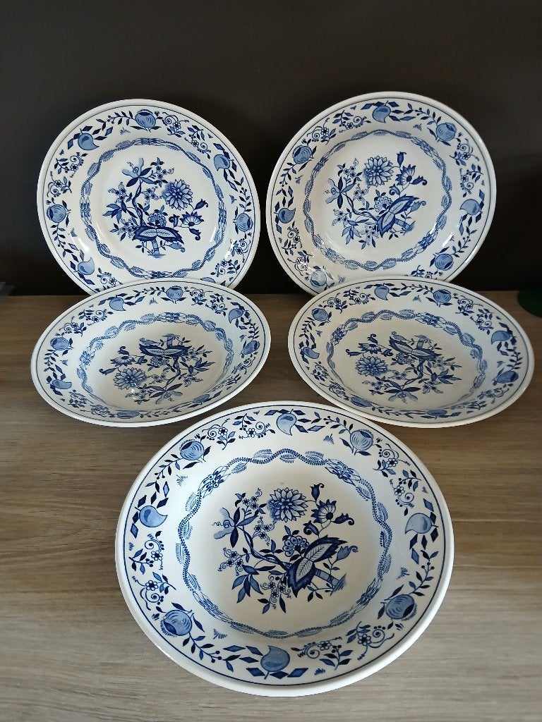 5 Boch Zwiebel soepborden, Antiek en Kunst, Antiek | Servies los, Ophalen of Verzenden