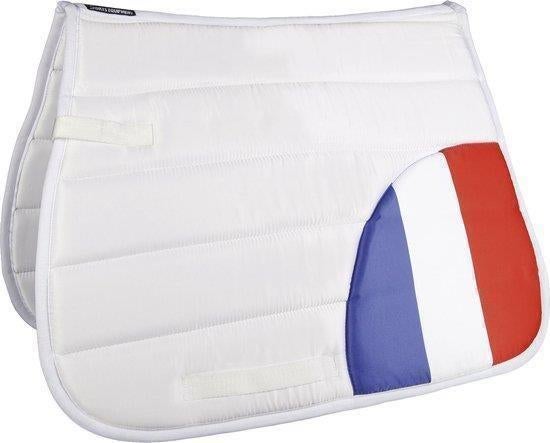 Zadeldekje HKM Wit Frankrijk - Dressuur - Full, Neuf, Tapis de dressage, Enlèvement ou Envoi, Blanc