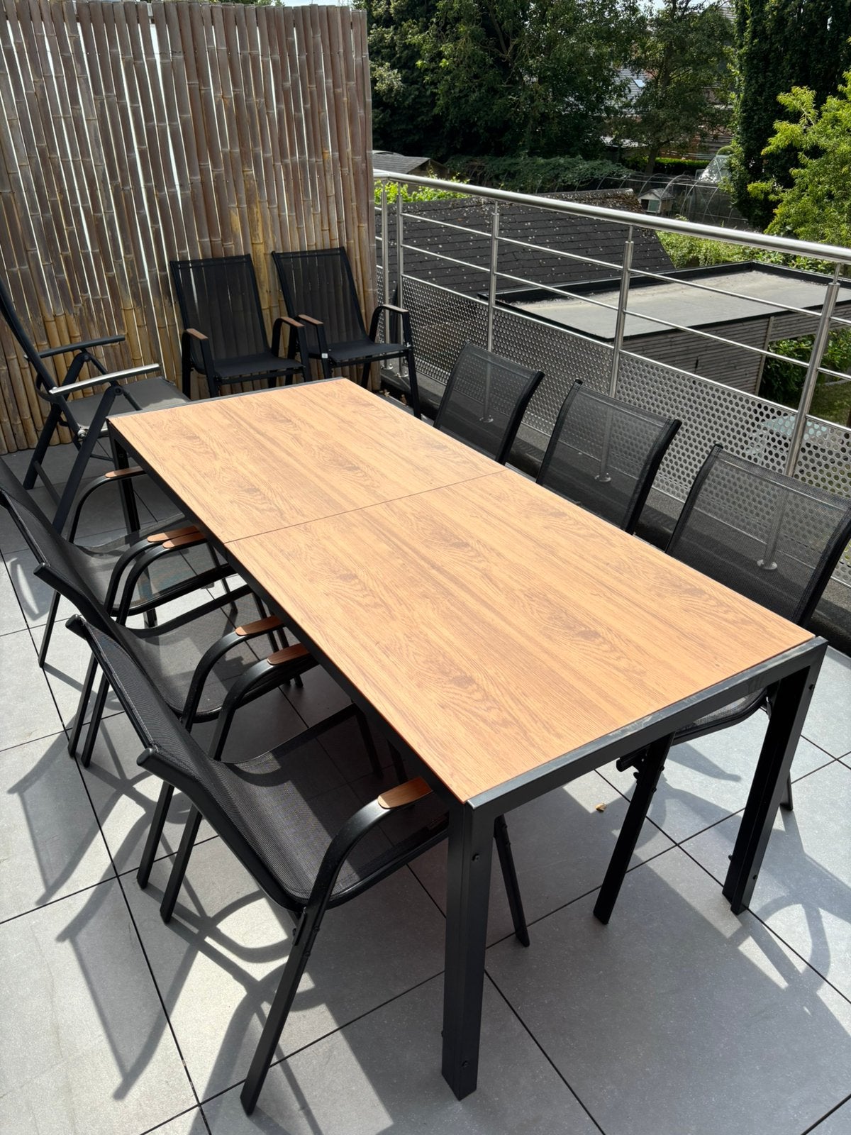 Tuintafel met 8 stoelen, Jardin & Terrasse, Ensembles de jardin, Table à dinner, Salons de jardin, 8 places, Enlèvement