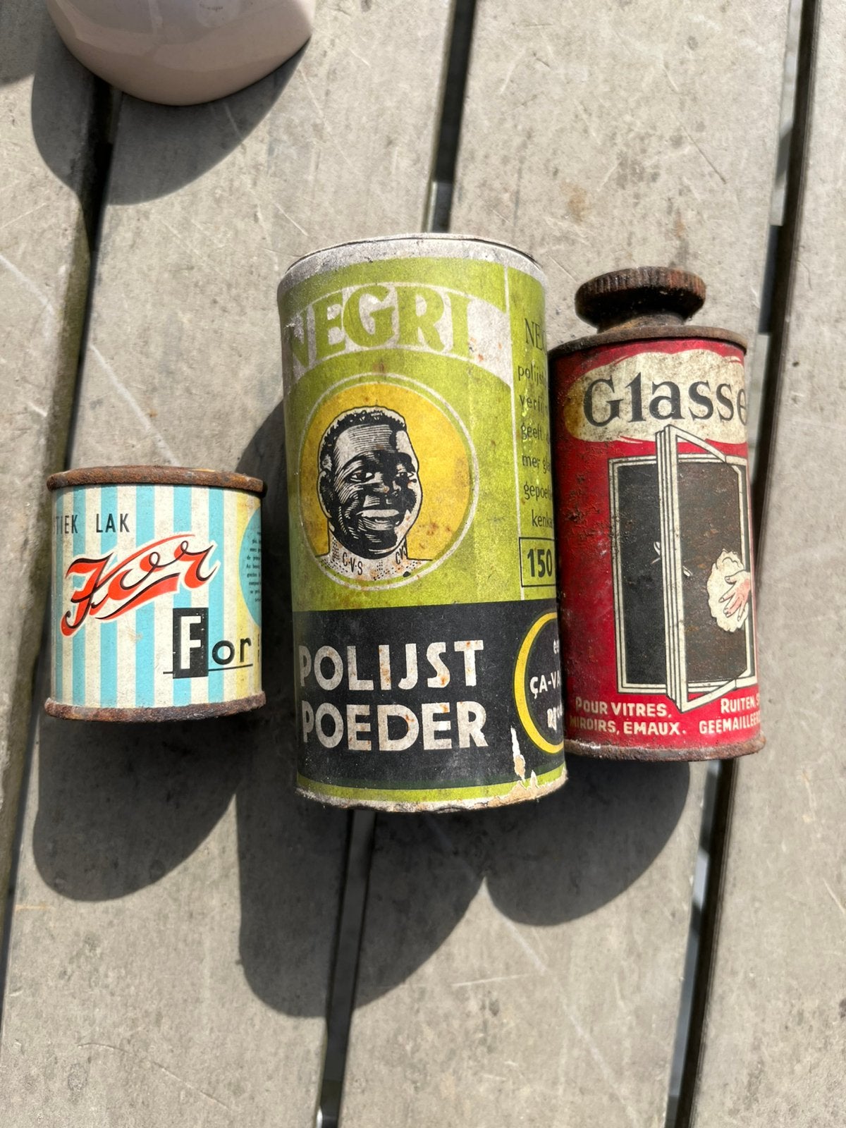 Drie oude blikken, Ophalen, Gebruikt