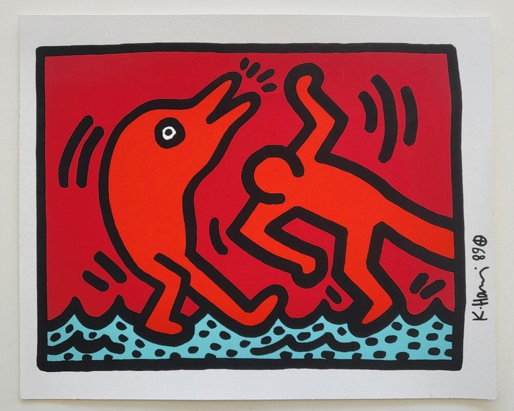 Keith Haring - Pop Shop - Signé, Antiquités & Art, Envoi, Personnages et figures fantastiques, Sérigraphie