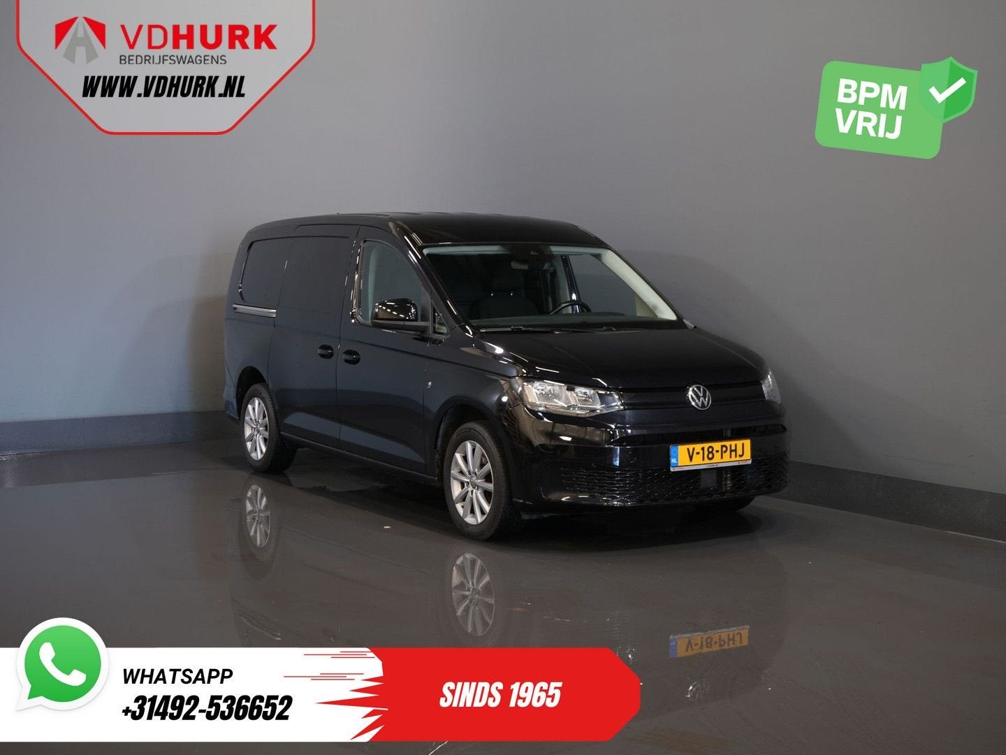 Volkswagen Caddy Cargo Maxi 2.0 TDI 125 pk DSG Aut. Standkac, Auto's, Automaat, Zwart, Bedrijf, Diesel