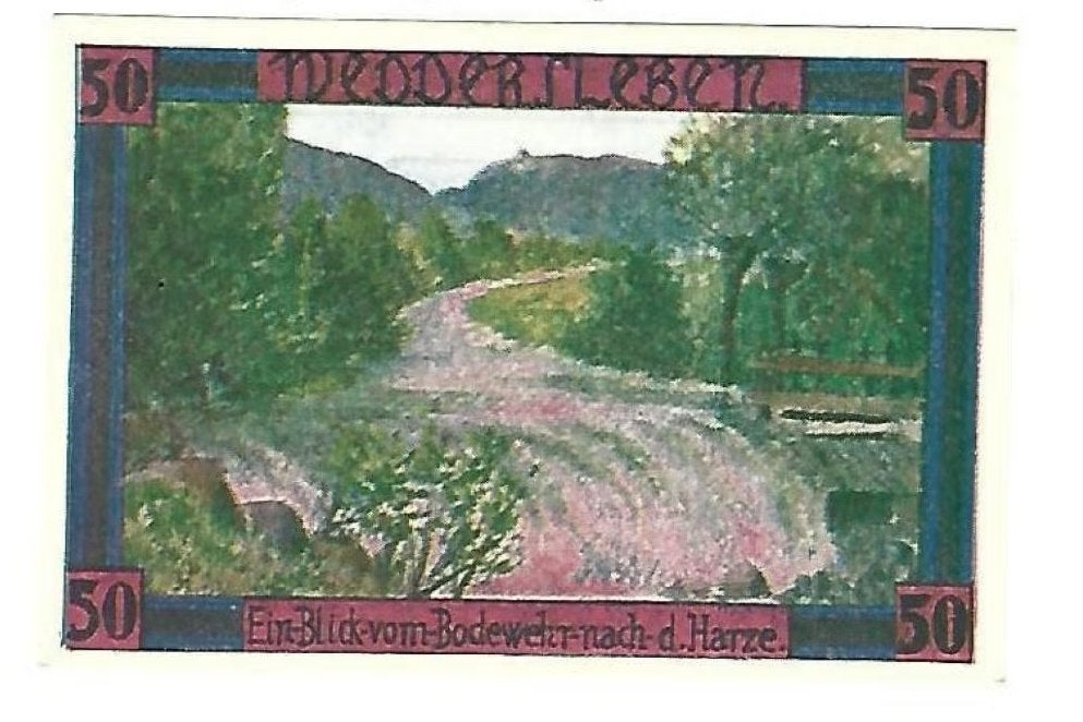 notgeld weddersleben 50 pfennig 1386.2b, Postzegels en Munten, Ophalen of Verzenden, Duitsland, Los biljet