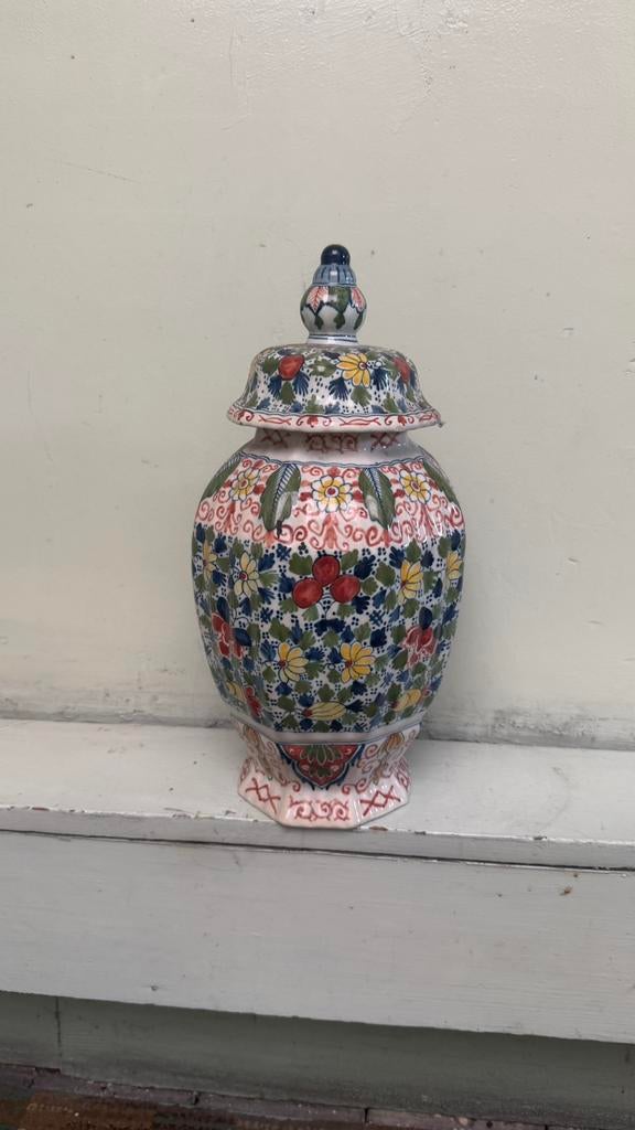 Vase à couvercle Makkum (Koninklijke Tichelaar Makkum), Enlèvement ou Envoi