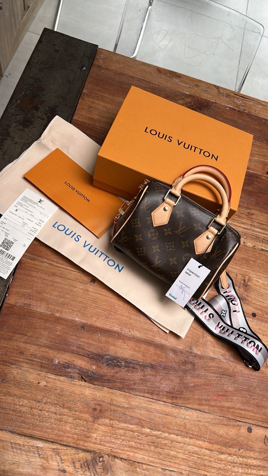 Louis Vuitton Speedy handtas, Ophalen of Verzenden, Nieuw, Bruin, Minder dan 95 cm