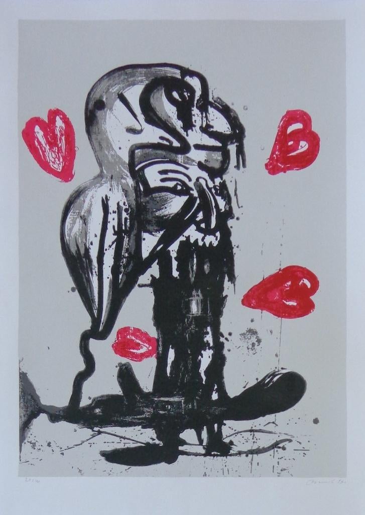 FRED BERVOETS / TYPISCHE FIGURATIE ZEEFDRUK 105x77cm KADER, Antiquités & Art, Enlèvement