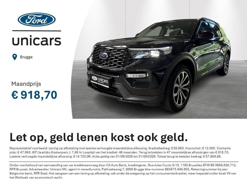 Ford Explorer 3.0i EcoBoost 457ps PHEV ST-Line, Auto's, Ford, Bedrijf, Te koop, Explorer, 360° camera, 4x4, Airbags, Alarm, Bluetooth
