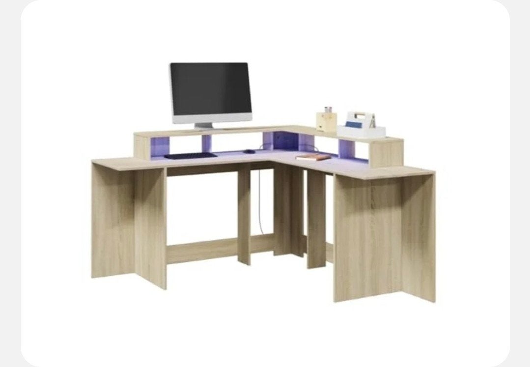 Bureau set met massage stoel, boekenkast en led verlichting, Ophalen