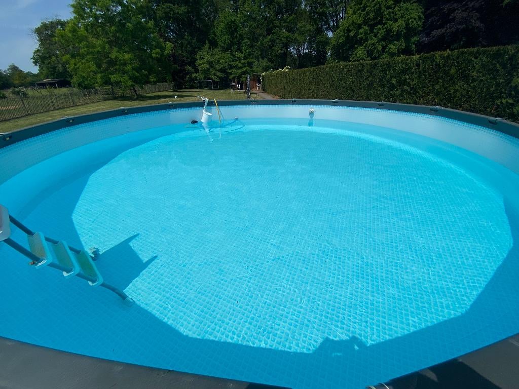 Intex zwembad met zandfilter en warmtepomp, Gebruikt, Rond, 300 cm of meer, Ophalen