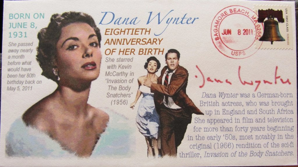 FDC- LEGENDS OF AMERIKA- DANA WYNTER -  THE BODY SNATCHERS., Ophalen of Verzenden, Gestempeld, Noord-Amerika