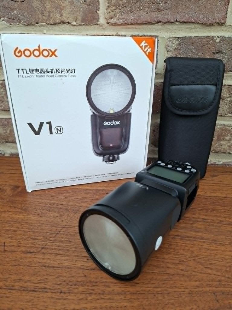 Godox speedlite V1 + X Pro-N trigger voor Nikon, Audio, Tv en Foto, Foto | Flitsers, Ophalen, Zo goed als nieuw, Overige merken